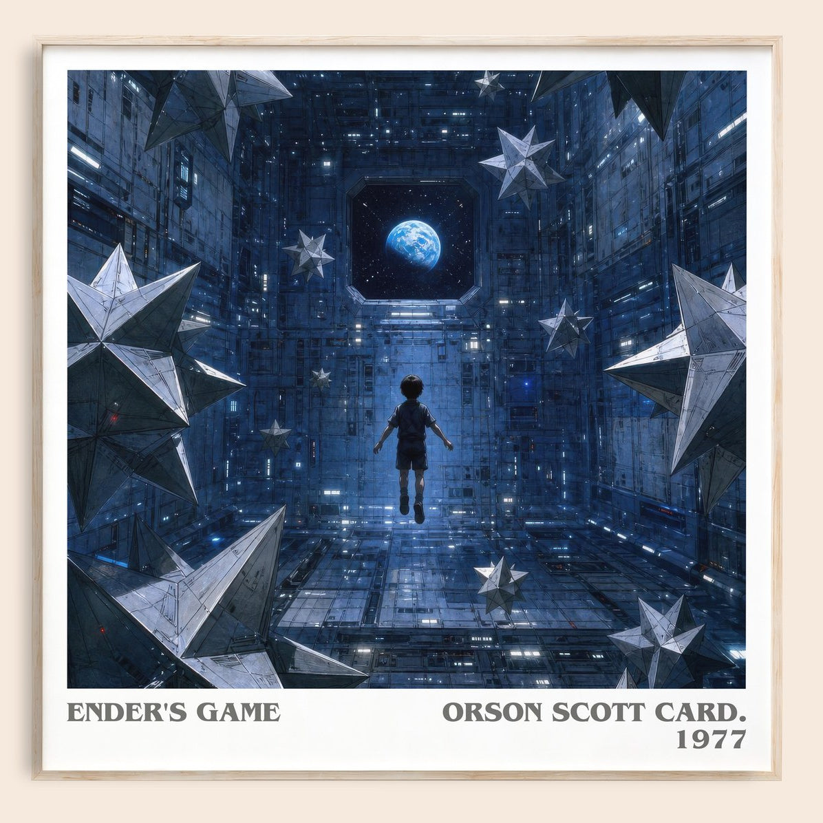 Ender's Game literary book poster by Orson Scott Card. – framed literary art print