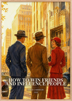 How to Win Friends and Influence People Book Watercolour Illustration by Dale Carnegie