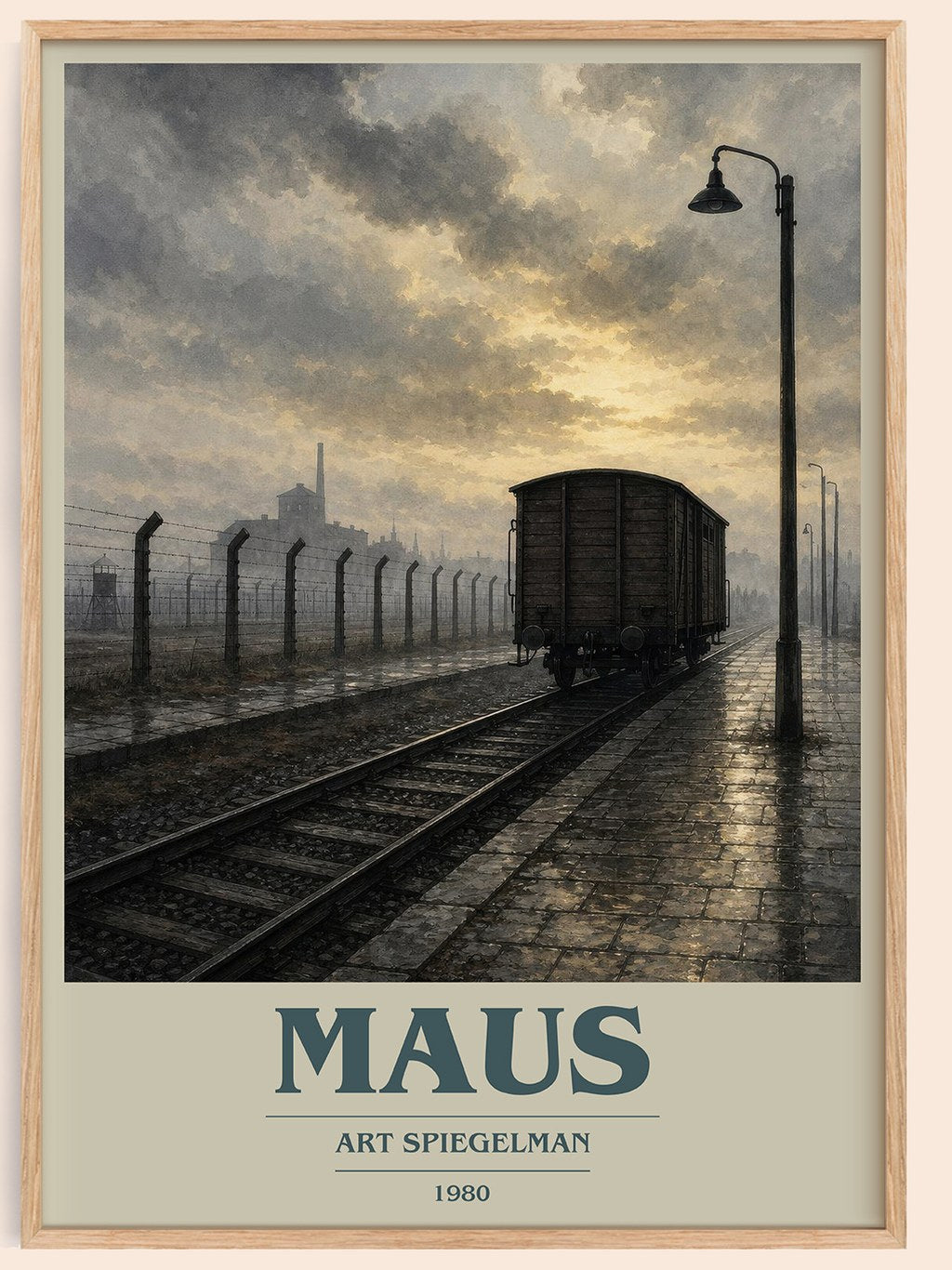 Maus book cover book poster by Art Spiegelman – framed literary art print