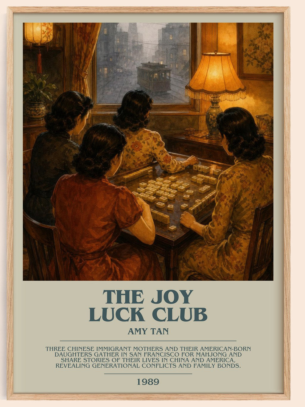 The Joy Luck Club bookish book poster by Amy Tan – framed literary art print