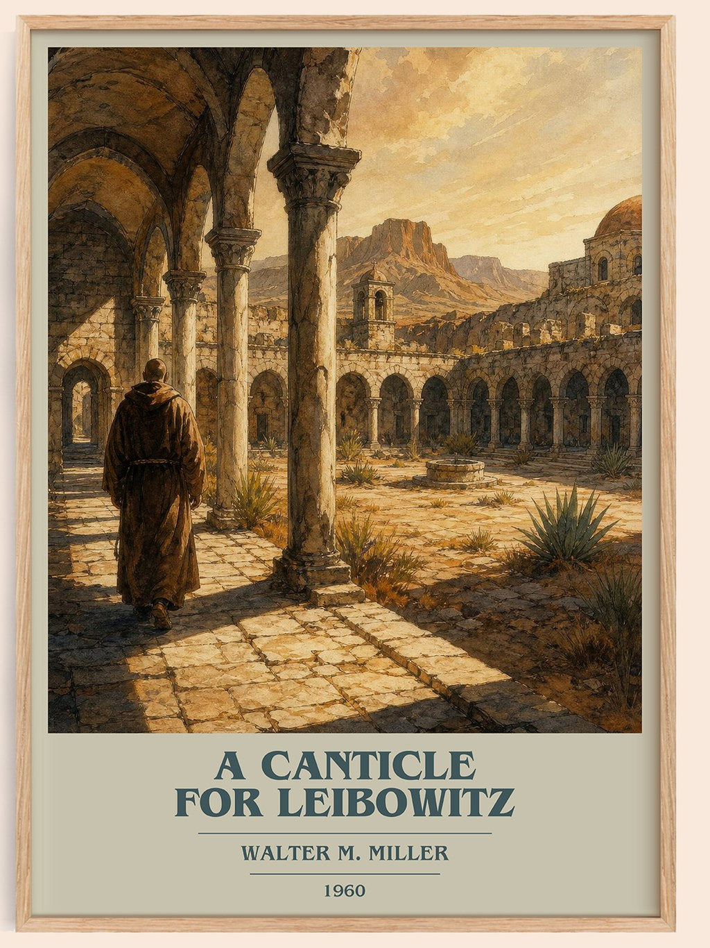 A Canticle for Leibowitz book cover book poster by Walter M. Miller – framed literary art print