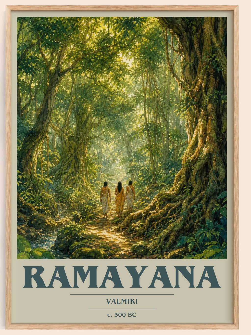 Ramayana book cover book poster by Valmiki – framed literary art print