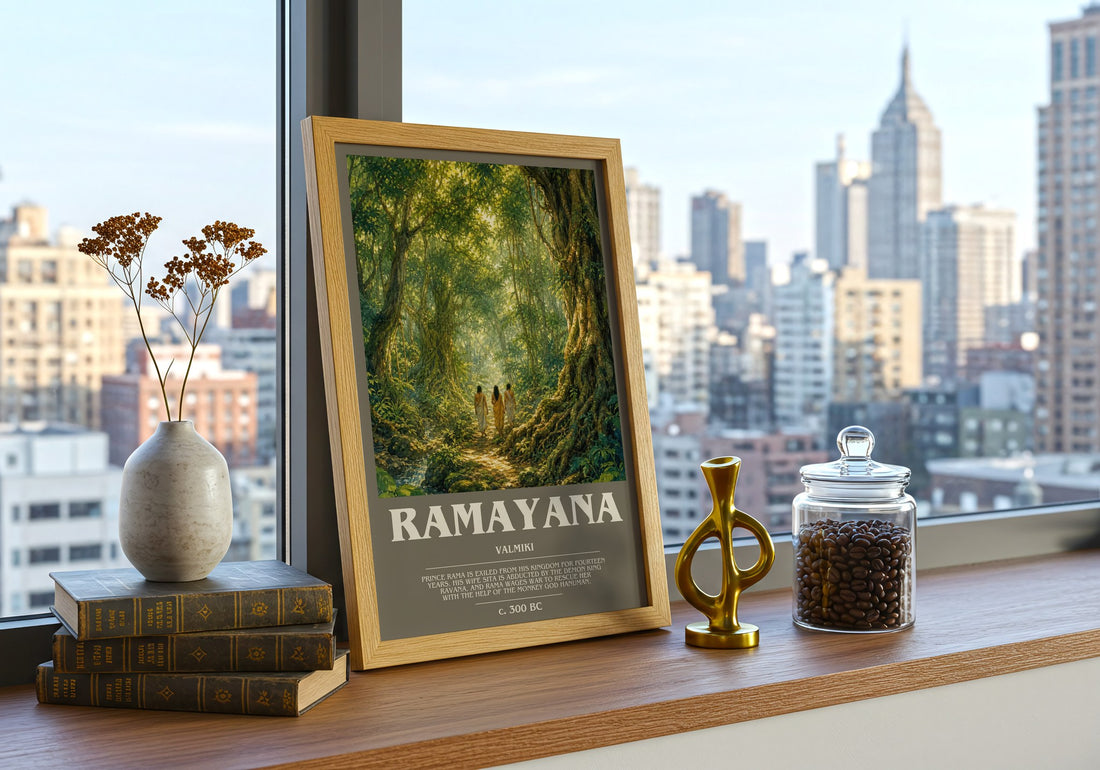 Ramayana bookish poster colour and style options – Valmiki book art