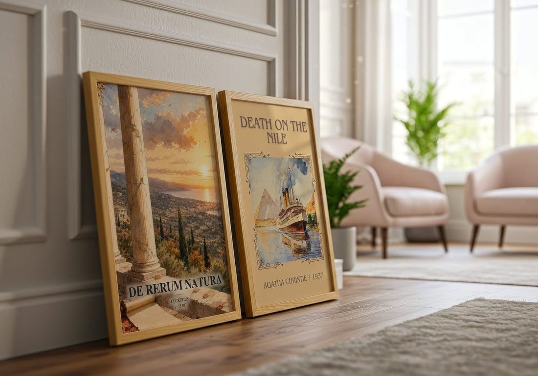 De Rerum Natura watercolour print framed by window – literary home decor