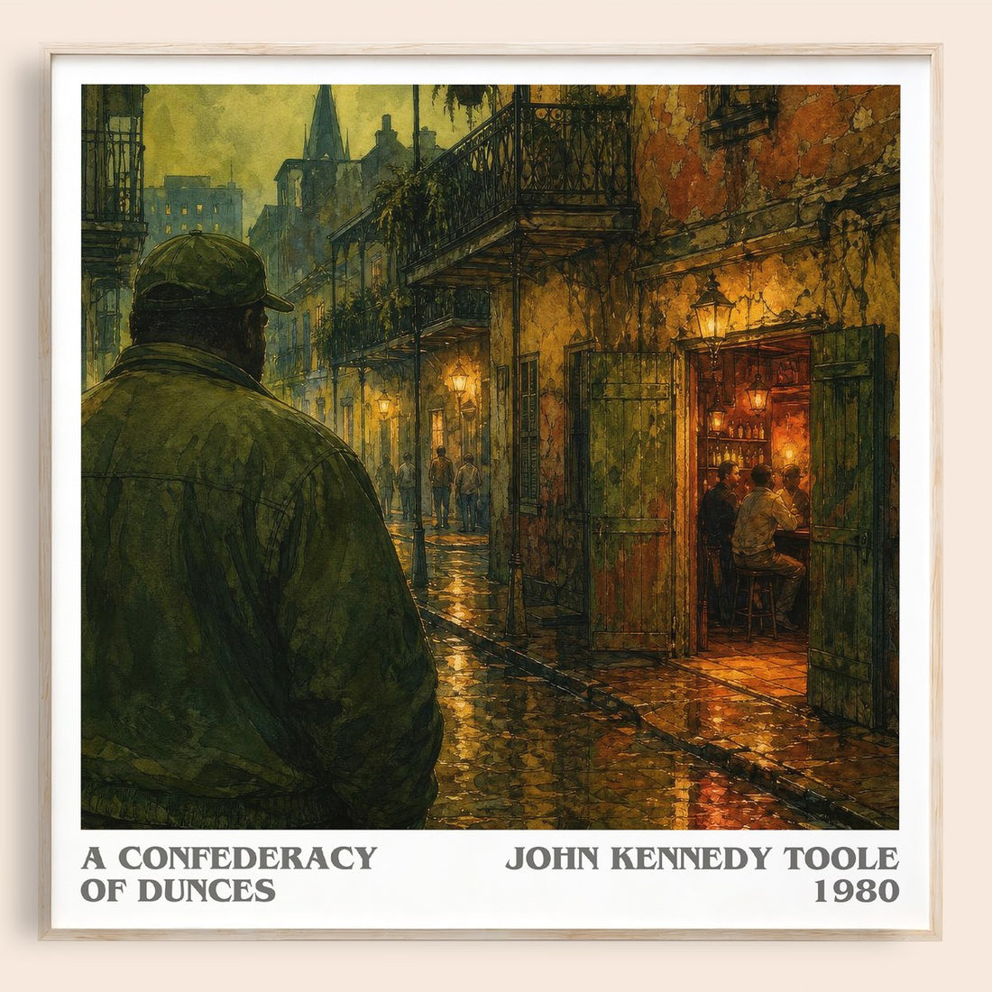 A Confederacy of Dunces literary book poster by John Kennedy Toole – framed literary art print