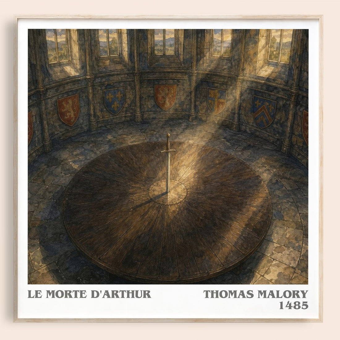 Le Morte d'Arthur literary book poster by Thomas Malory – framed literary art print