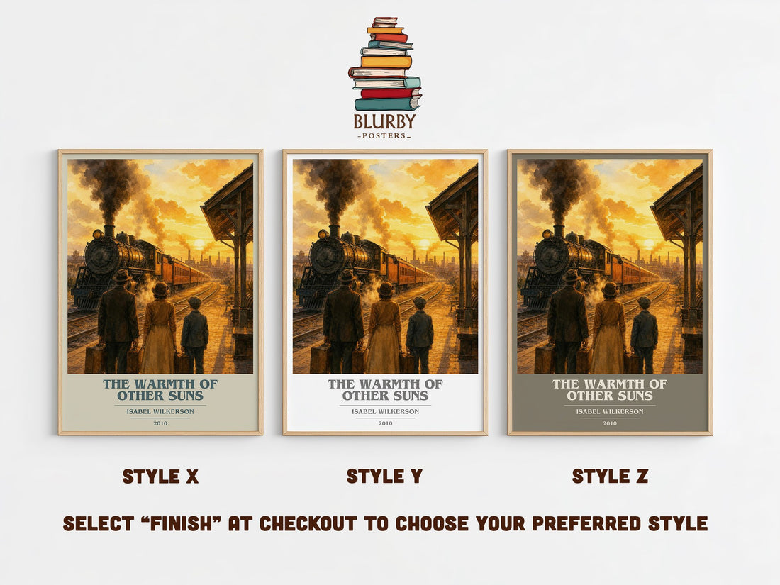 The Warmth Of Other Suns book cover print in frame leaning in hallway – non fiction wall art (mockup)