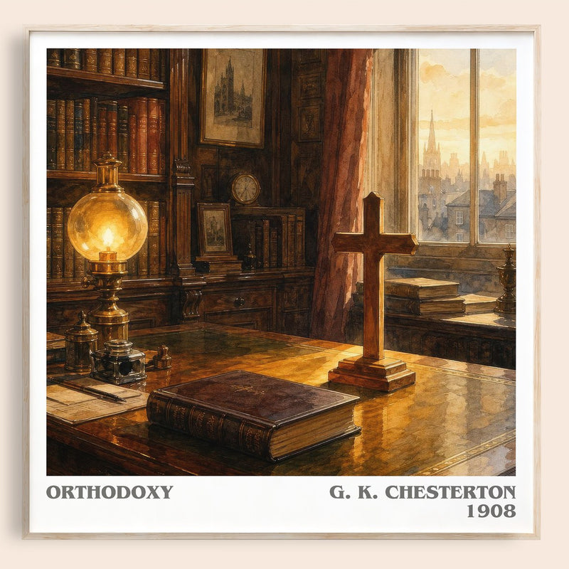 Orthodoxy literary book poster by G. K. Chesterton – framed literary art print
