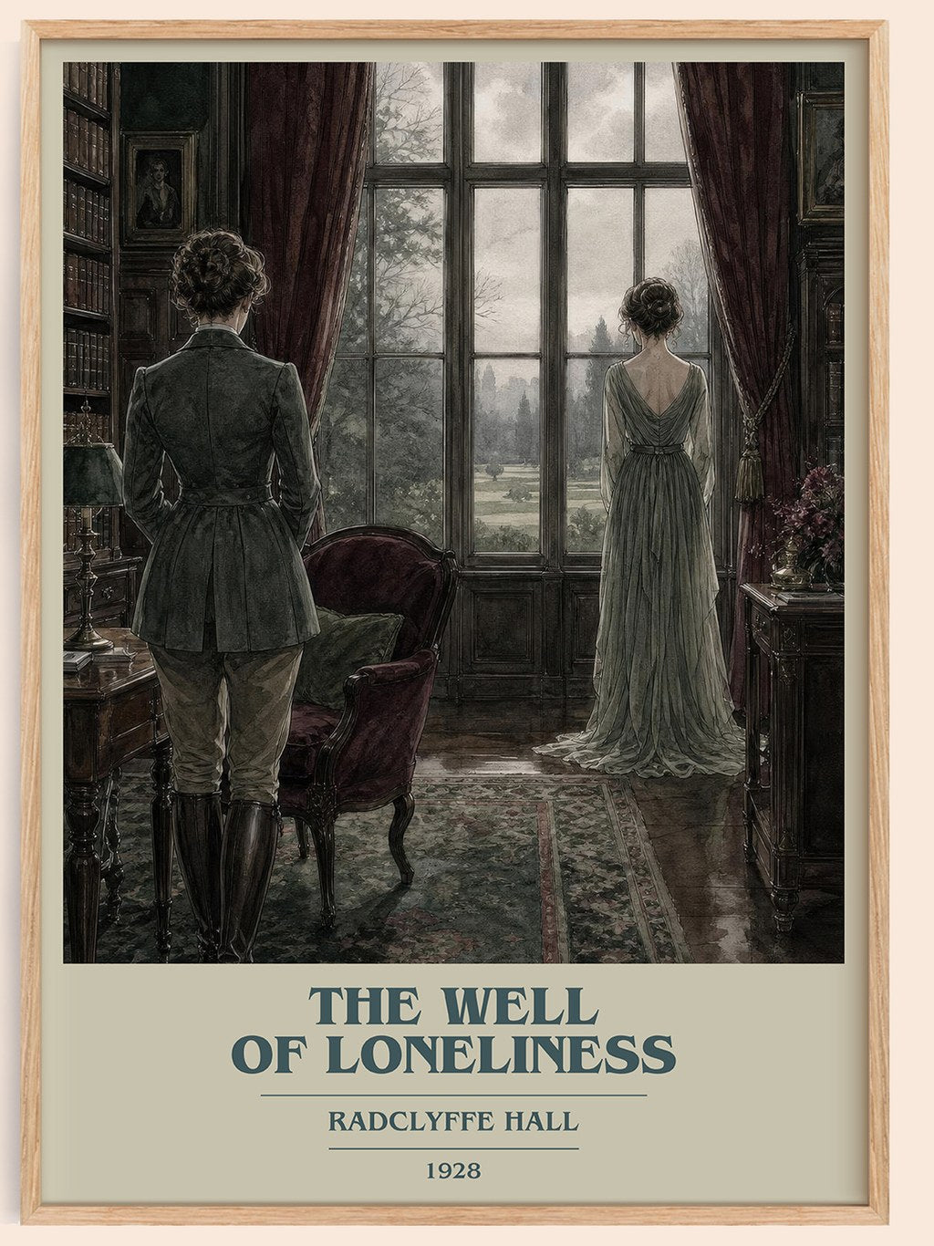 The Well of Loneliness book cover book poster by Radclyffe Hall – framed literary art print