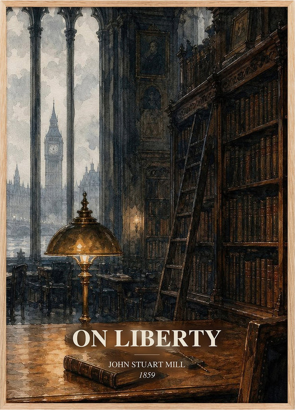 On Liberty Book Watercolour Illustration by John Stuart Mill