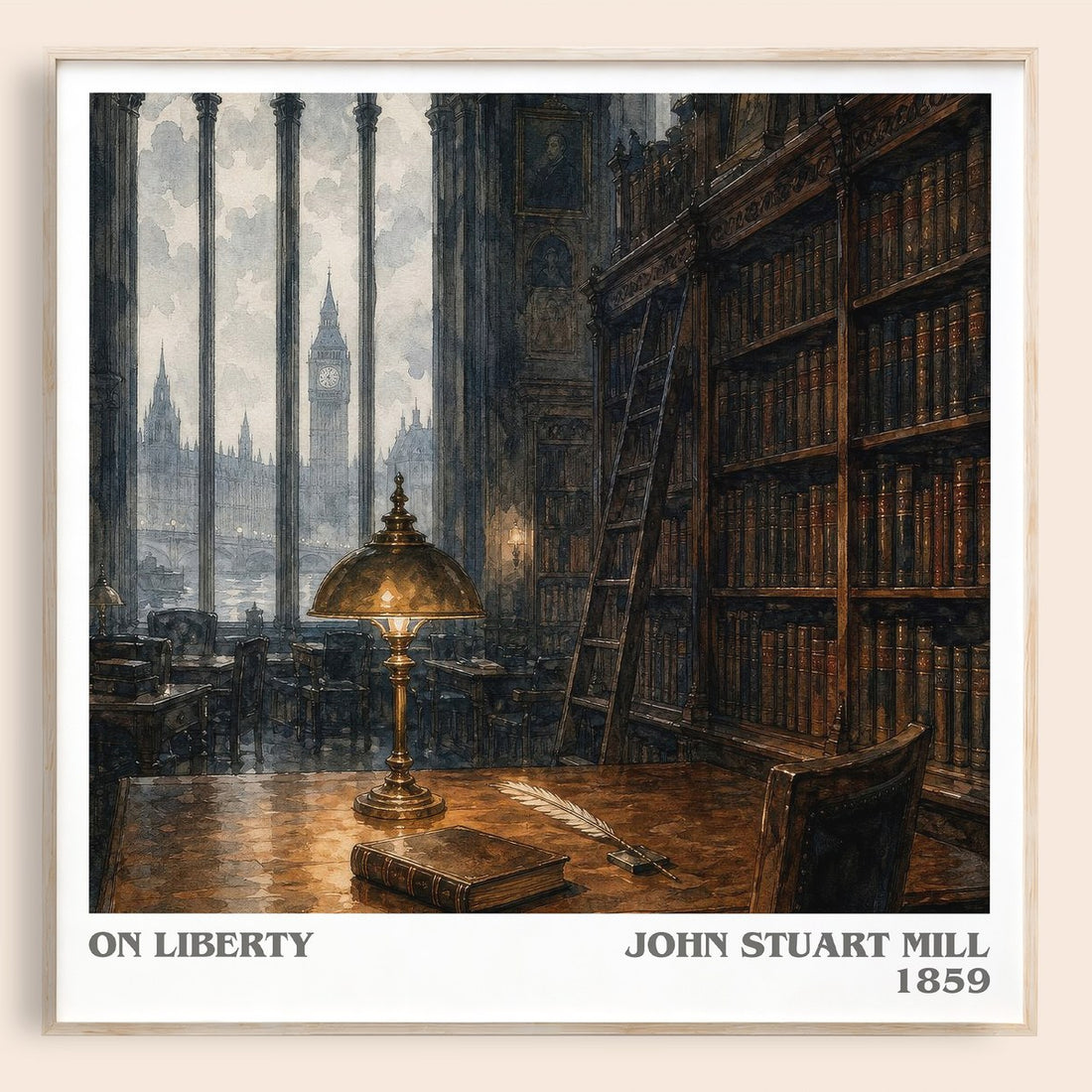 On Liberty literary book poster by John Stuart Mill – framed literary art print