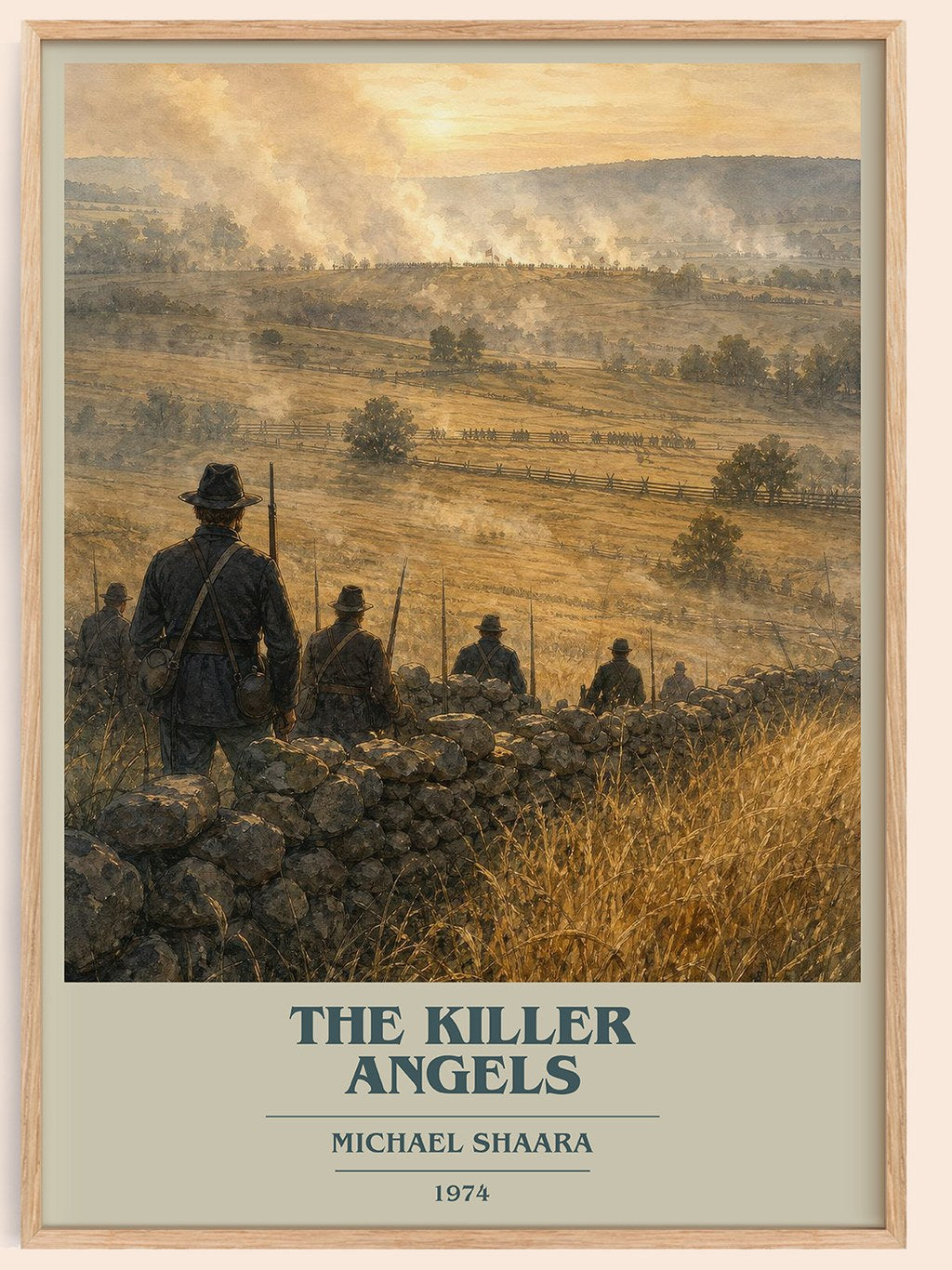 The Killer Angels book cover book poster by Michael Shaara – framed literary art print
