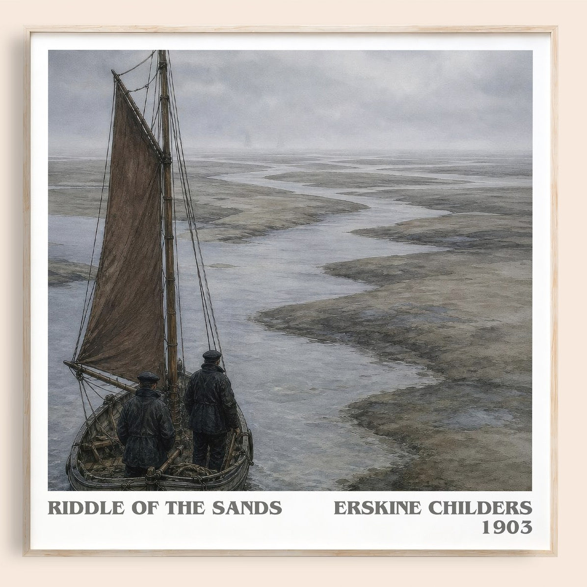 Riddle of the Sands literary book poster by Erskine Childers – framed literary art print