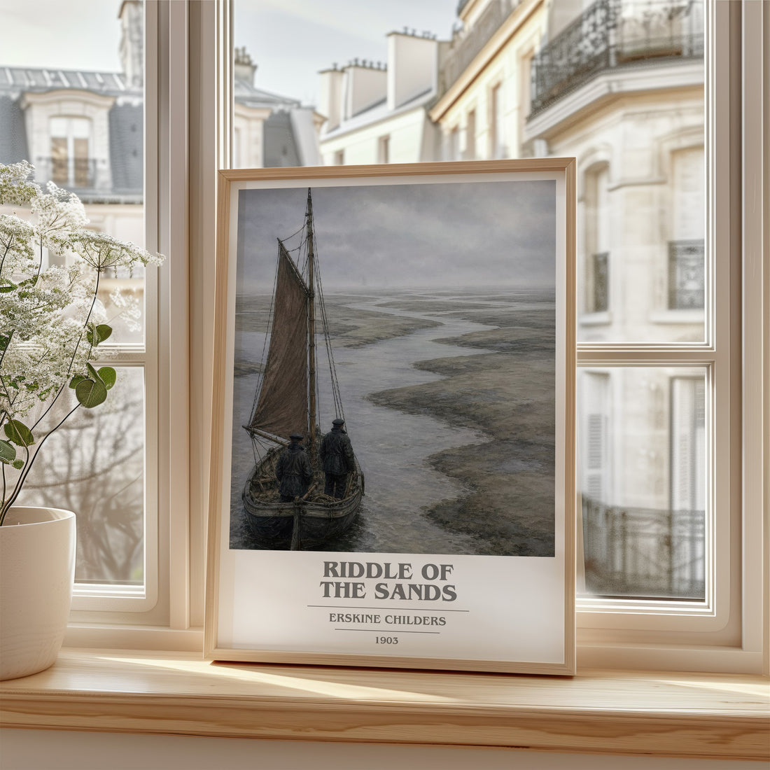 Riddle of the Sands book cover poster colour and style options – Erskine Childers book art