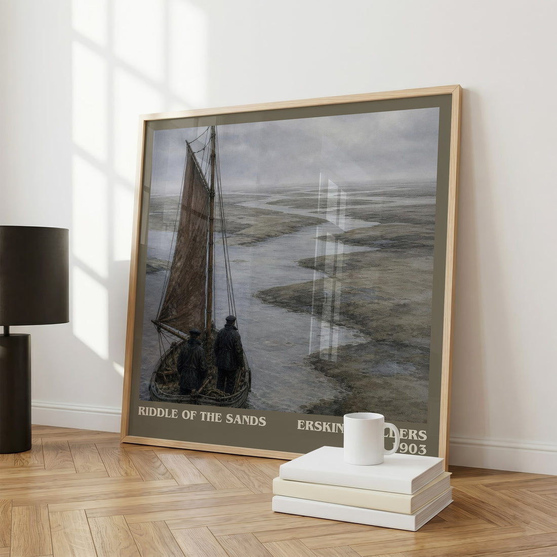 Riddle of the Sands literary print framed by window – literary home decor