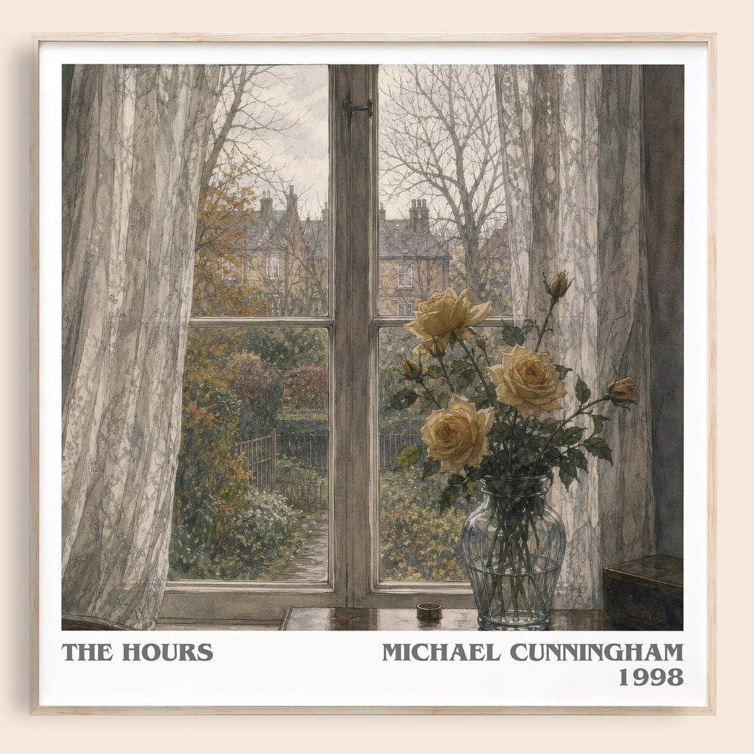 The Hours literary book poster by Michael Cunningham – framed literary art print