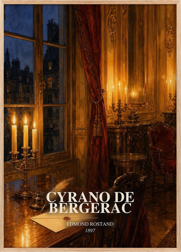Cyrano de Bergerac Book Watercolour Illustration by Edmond Rostand
