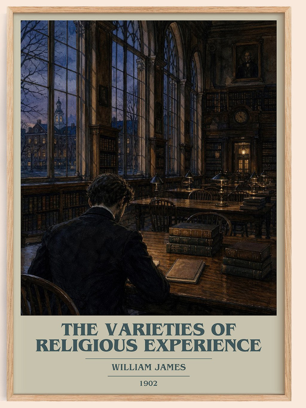 The Varieties of Religious Experience book cover book poster by William James – framed literary art print