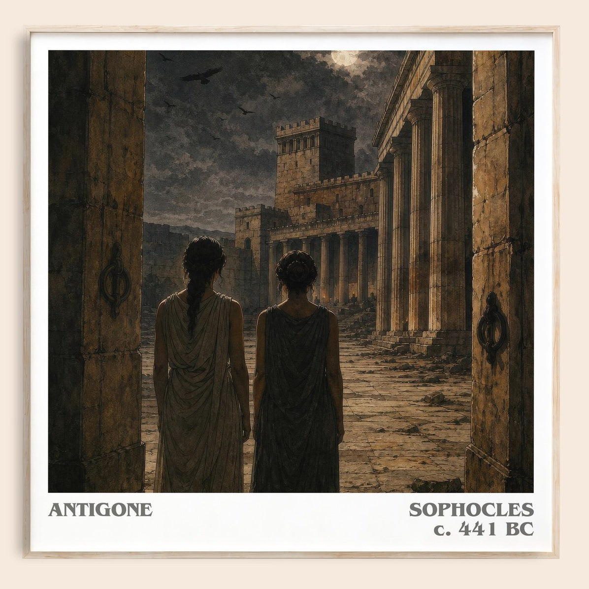 Antigone literary book poster by Sophocles – framed literary art print