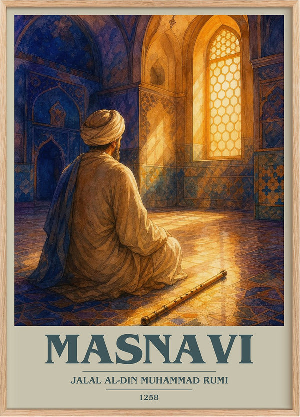Masnavi Book Cover Poster by Jalal al-Din Muhammad Rumi