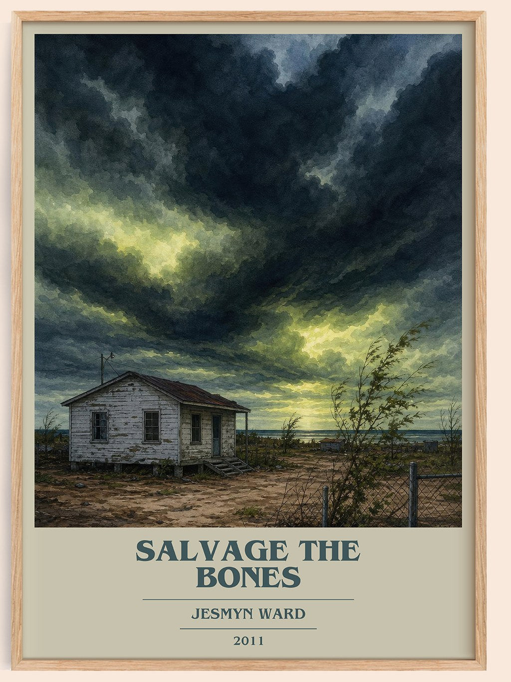 Salvage the Bones book cover book poster by Jesmyn Ward – framed literary art print