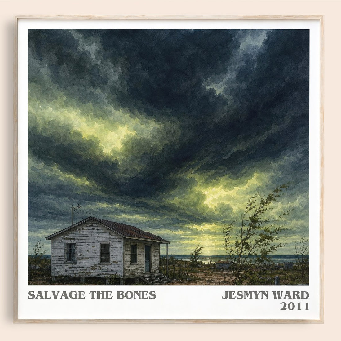 Salvage the Bones literary book poster by Jesmyn Ward – framed literary art print