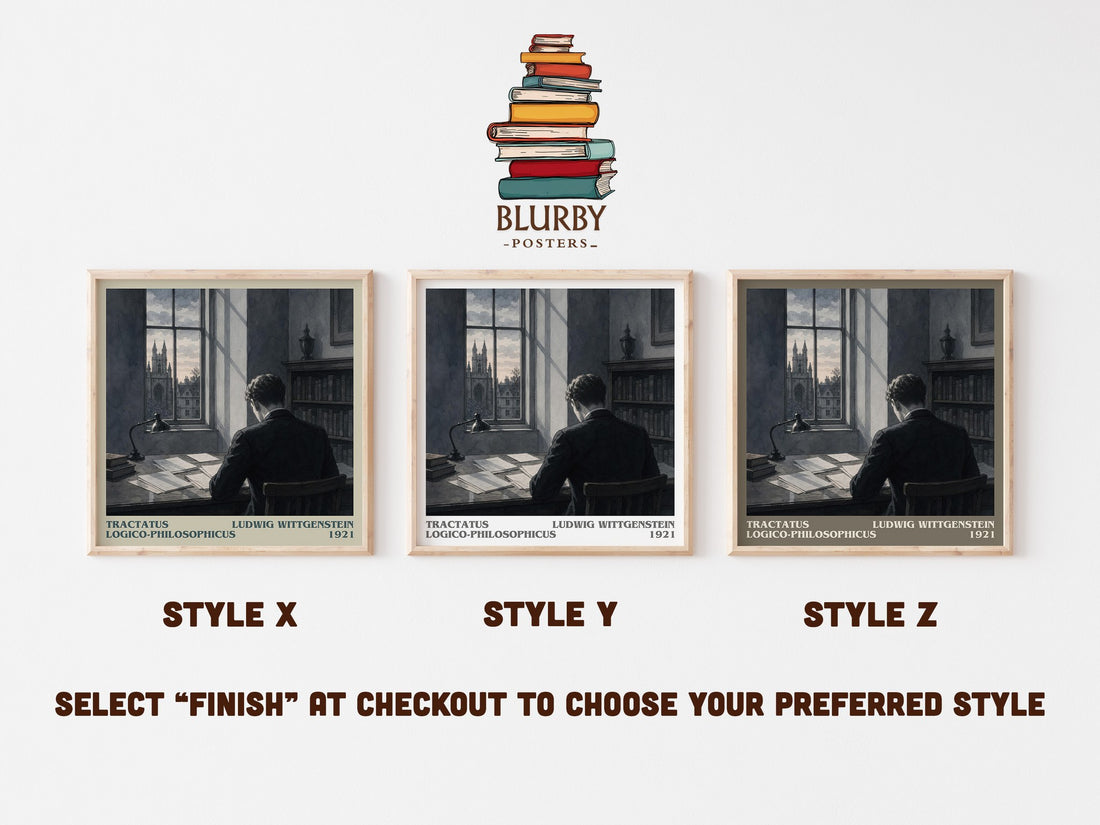 Tractatus Logico-Philosophicus literary print in frame leaning in hallway – philosophy wall art