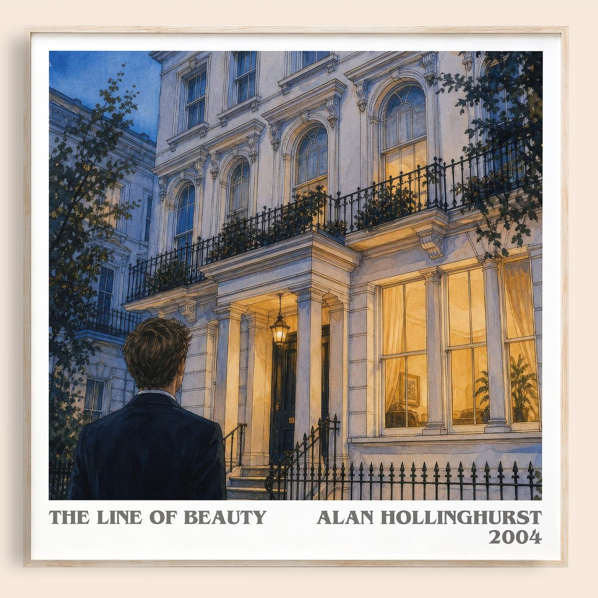 The Line of Beauty literary book poster by Alan Hollinghurst – framed literary art print