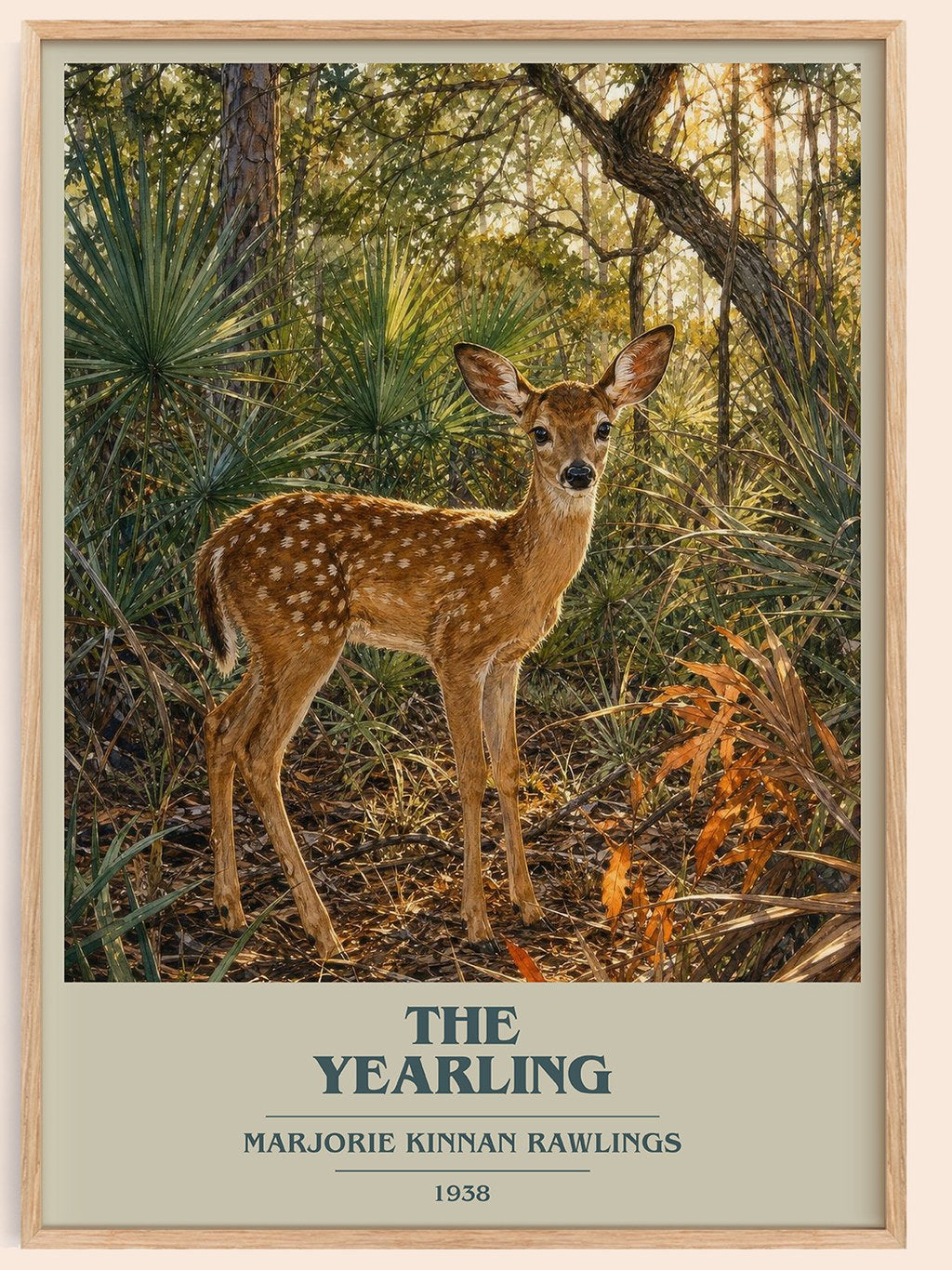 The Yearling book cover book poster by Marjorie Kinnan Rawlings – framed literary art print
