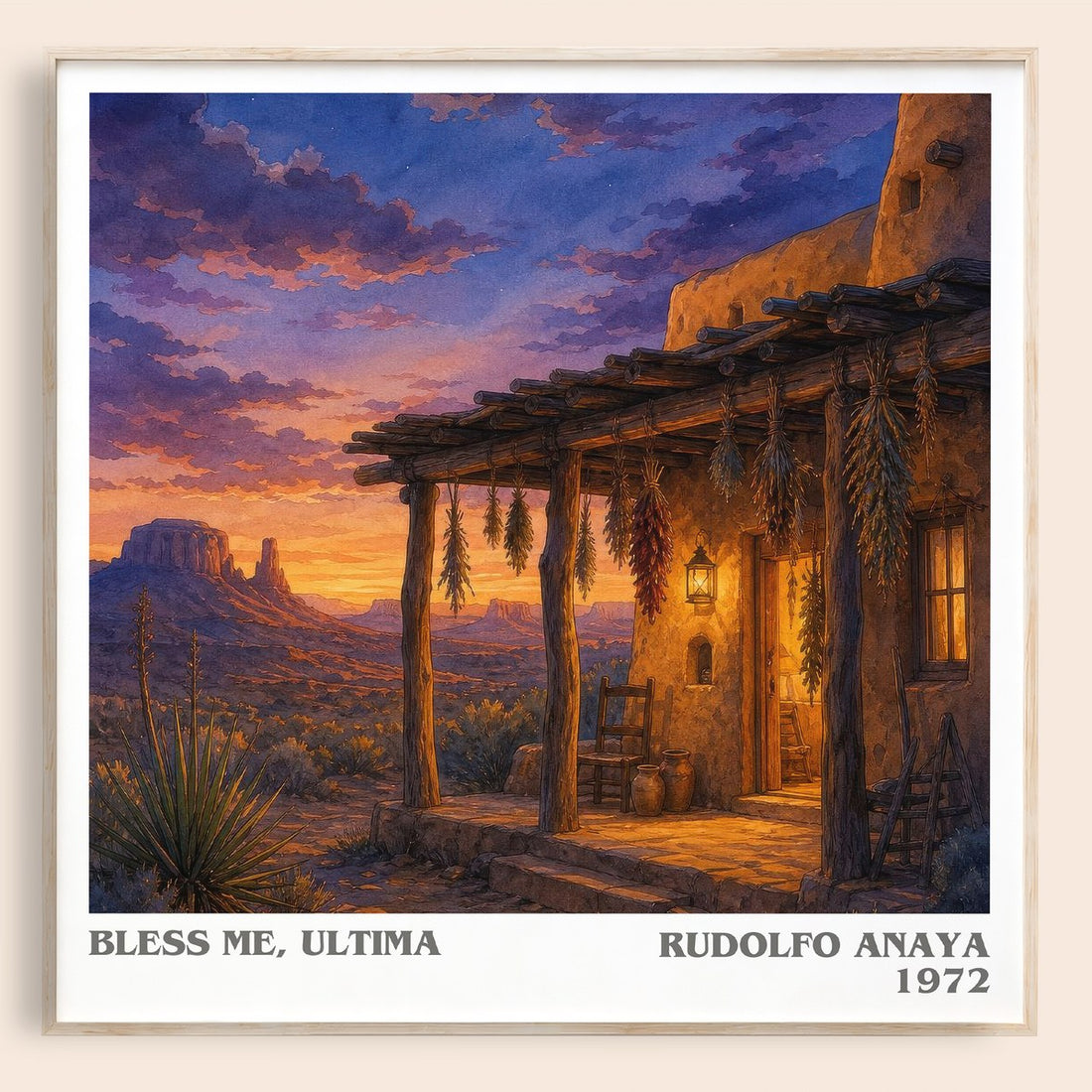 Bless Me, Ultima literary book poster by Rudolfo Anaya – framed literary art print