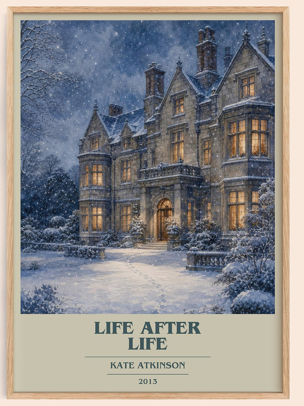 Life After Life book cover book poster by Kate Atkinson – framed literary art print