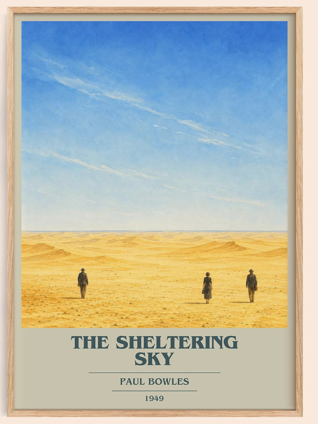 The Sheltering Sky book cover book poster by Paul Bowles – framed literary art print