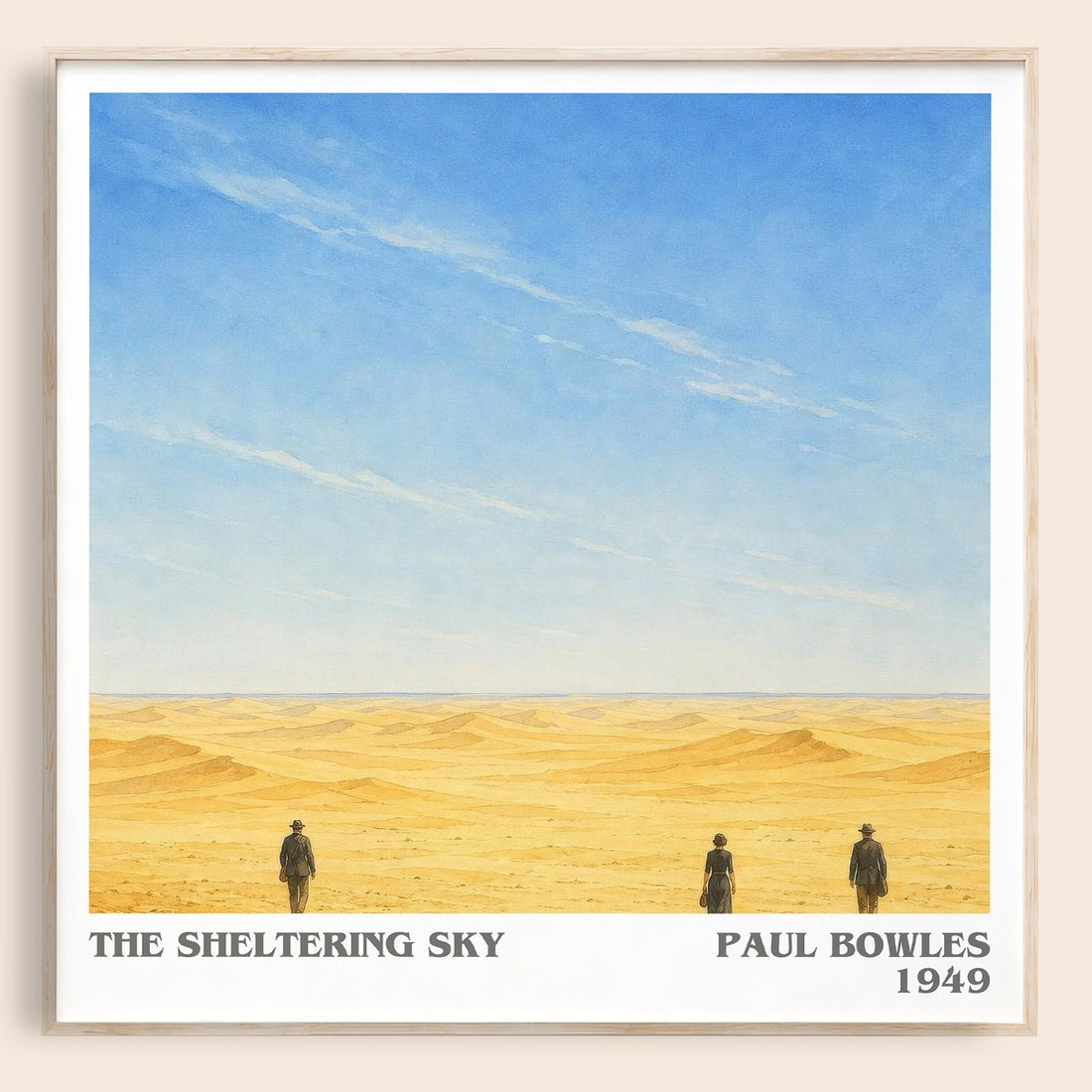 The Sheltering Sky literary book poster by Paul Bowles – framed literary art print