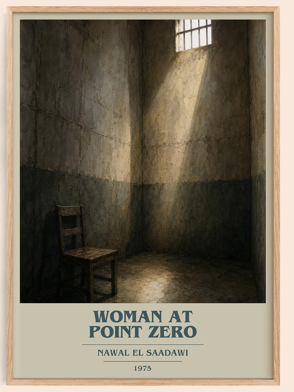 Woman at Point Zero book cover book poster by Nawal El Saadawi – framed literary art print