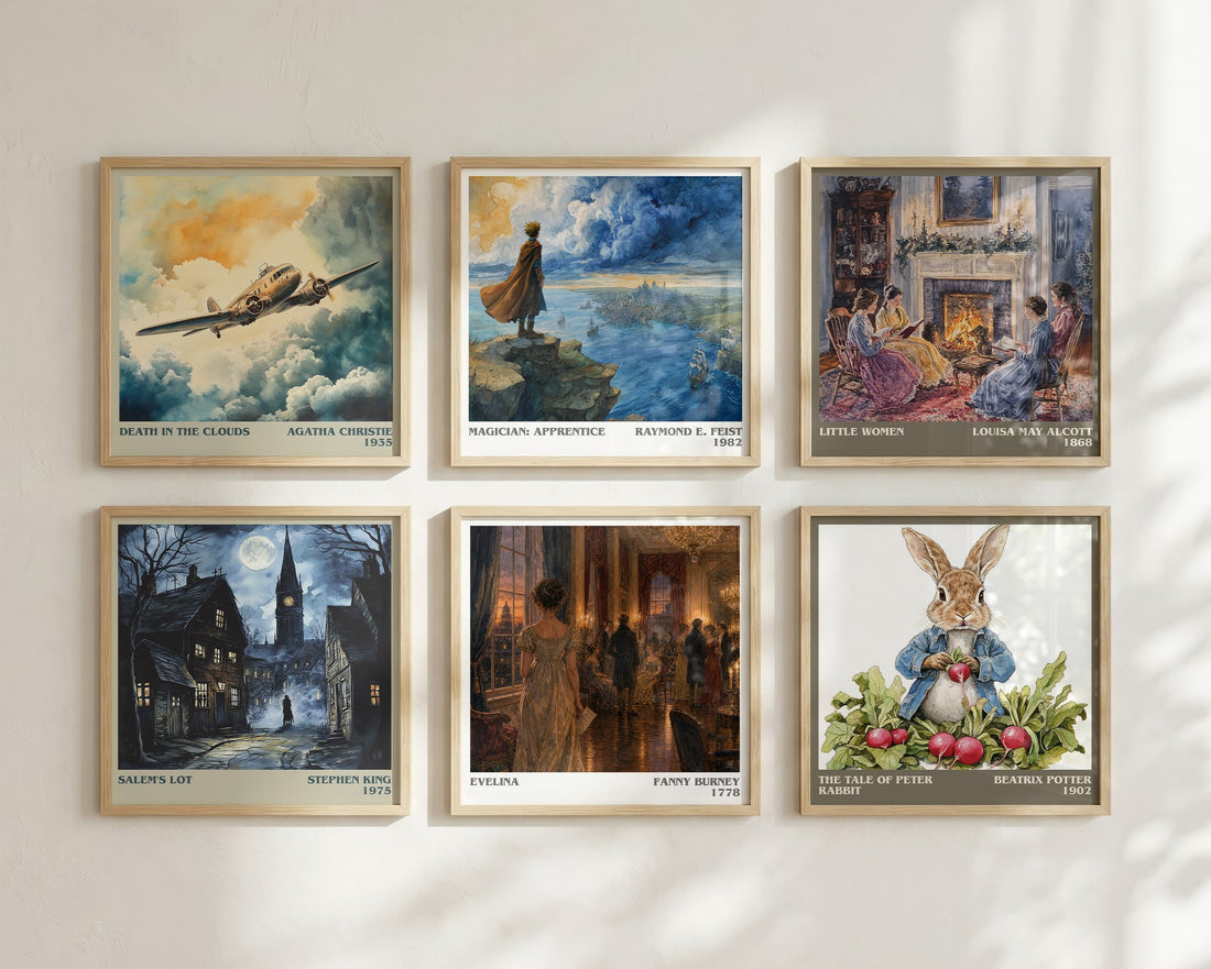 Evelina literary art print colour and style options – Fanny Burney book art