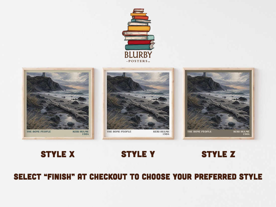 The Bone People literary print in frame leaning in hallway – literary fiction wall art