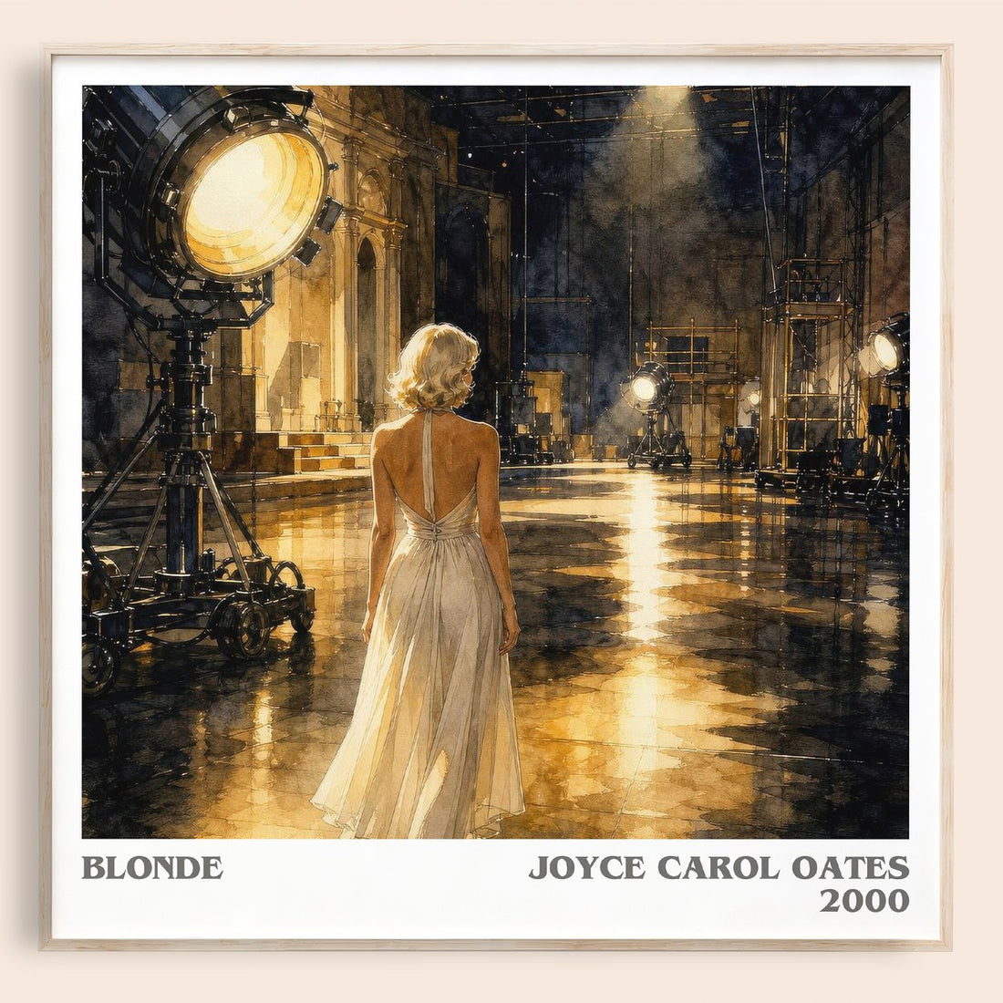 Blonde literary book poster by Joyce Carol Oates – framed literary art print