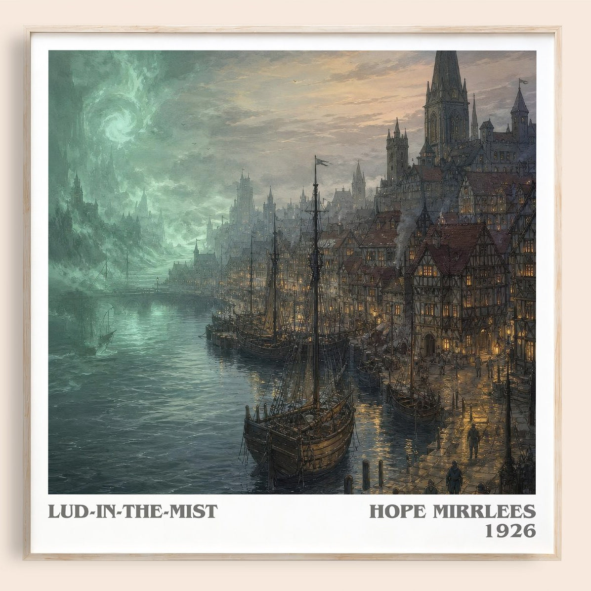 Lud-in-the-Mist literary book poster by Hope Mirrlees – framed literary art print