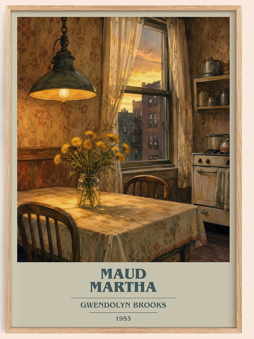 Maud Martha book cover book poster by Gwendolyn Brooks – framed literary art print