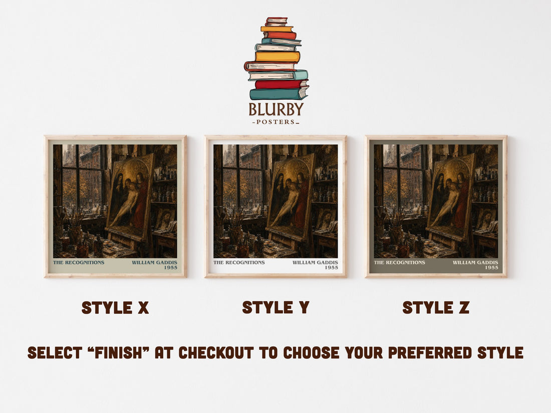 The Recognitions literary print framed by window – literary home decor