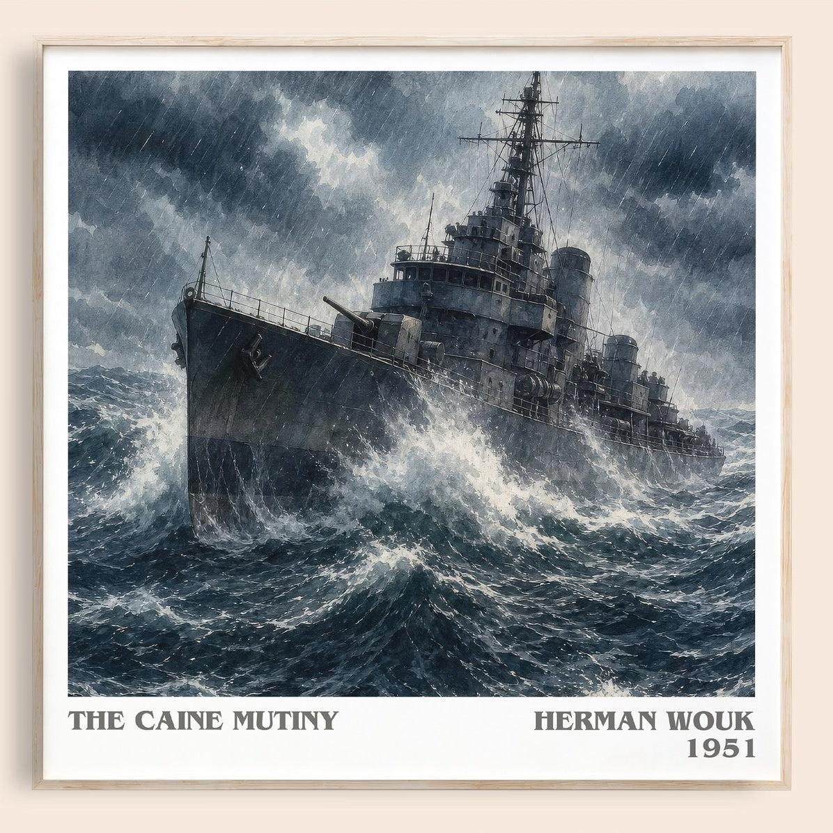 The Caine Mutiny literary book poster by Herman Wouk – framed literary art print