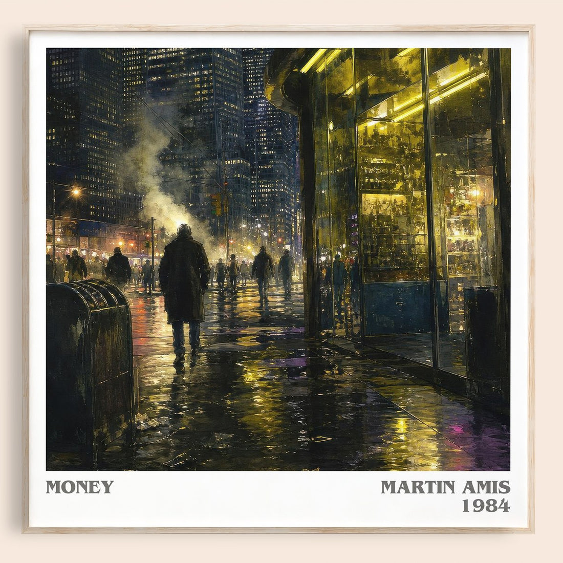 Money literary book poster by Martin Amis – framed literary art print