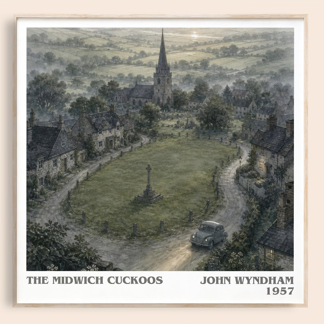 The Midwich Cuckoos literary book poster by John Wyndham – framed literary art print