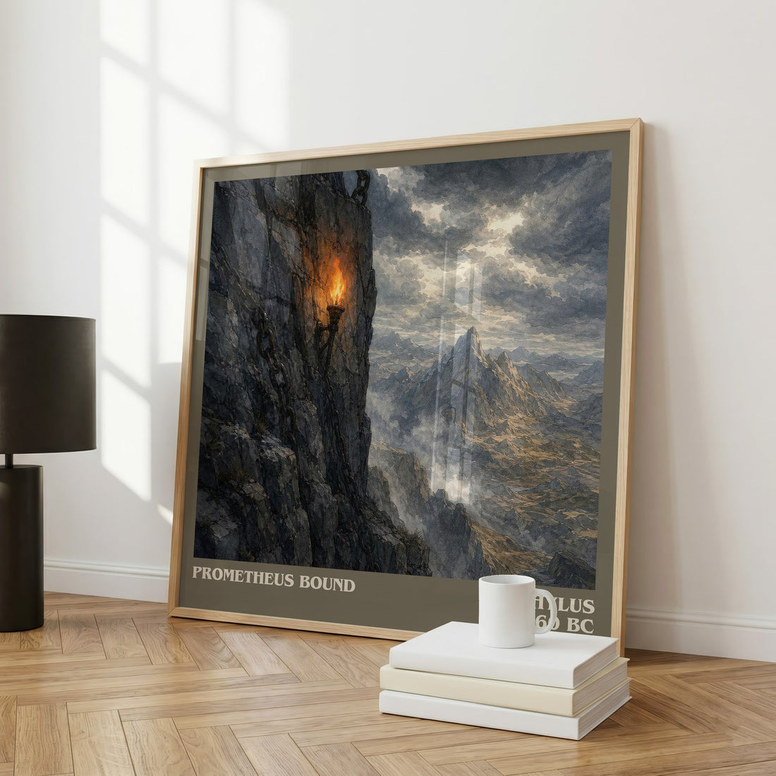Prometheus Bound literary art print colour and style options – Aeschylus book art