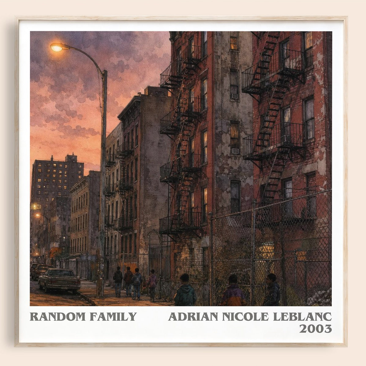 Random Family literary book poster by Adrian Nicole LeBlanc – framed literary art print