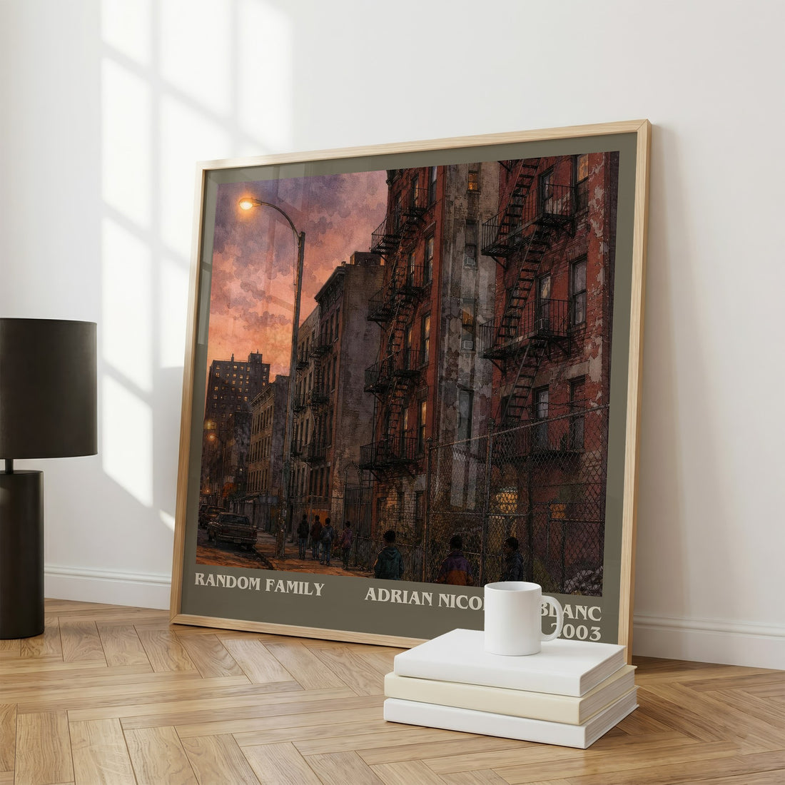 Random Family literary print framed by window – literary home decor