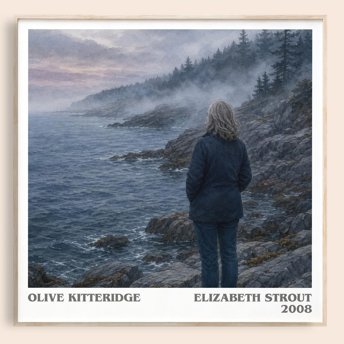 Olive Kitteridge literary book poster by Elizabeth Strout – framed literary art print