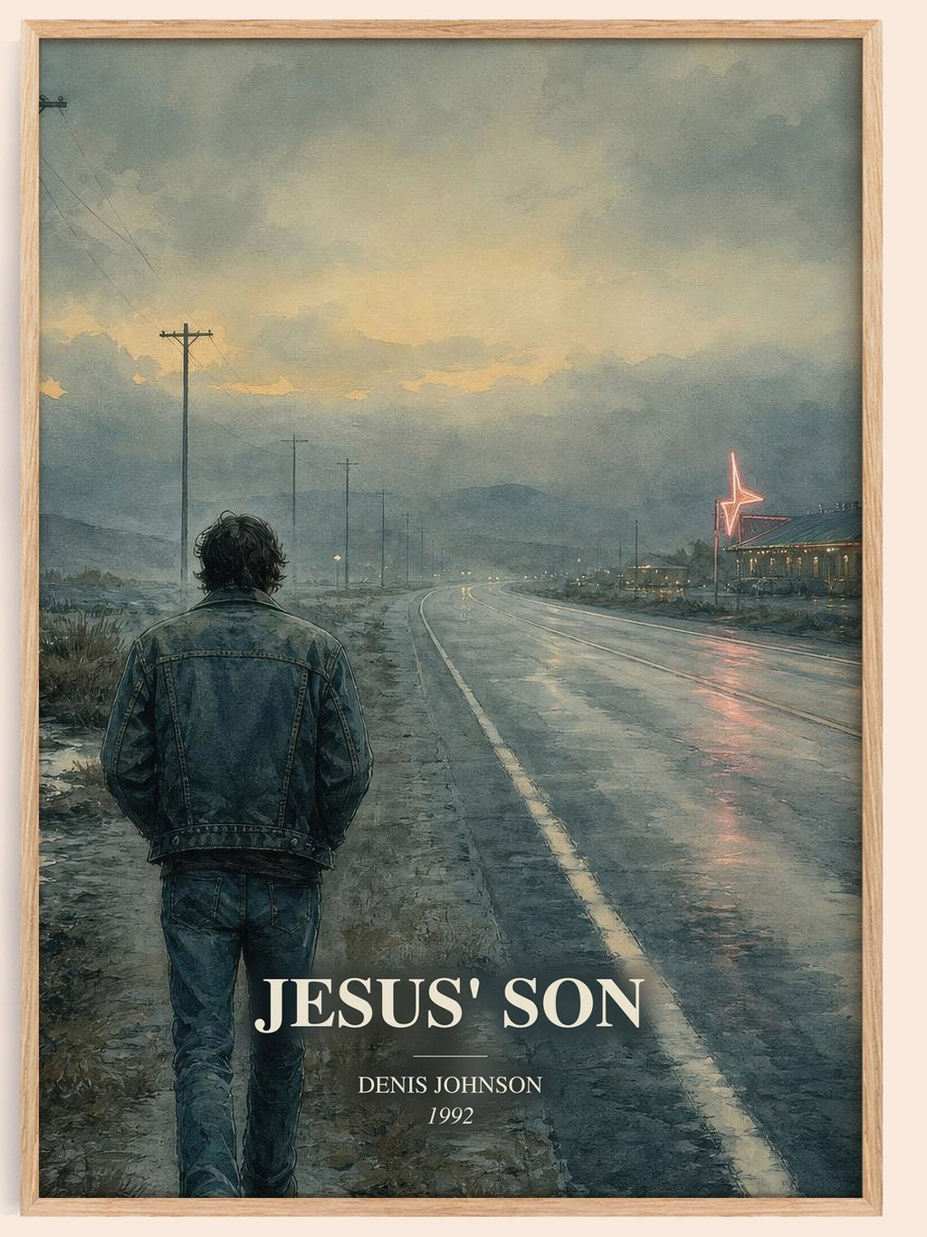 Jesus' Son watercolour book poster by Denis Johnson – framed literary art print