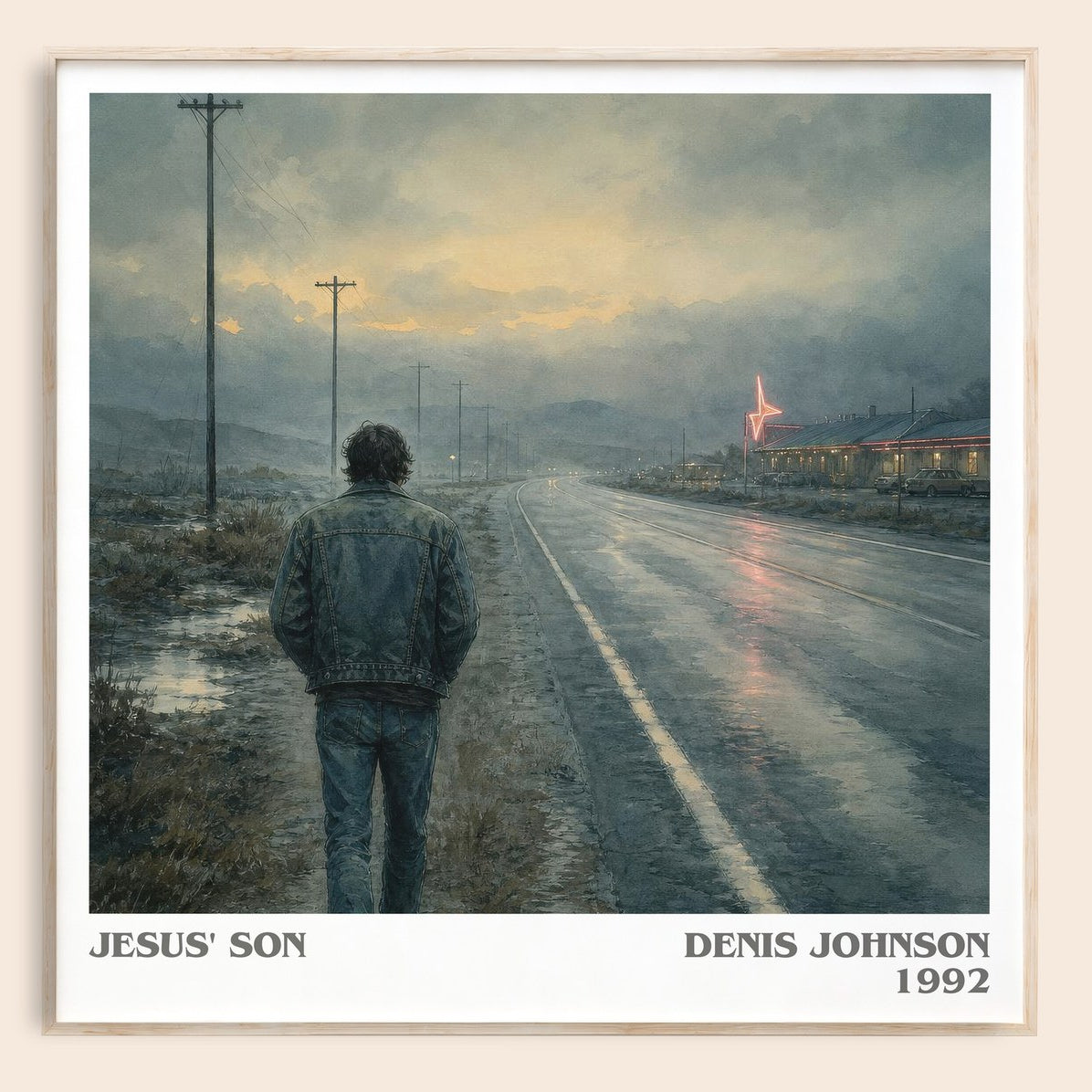 Jesus' Son literary book poster by Denis Johnson – framed literary art print