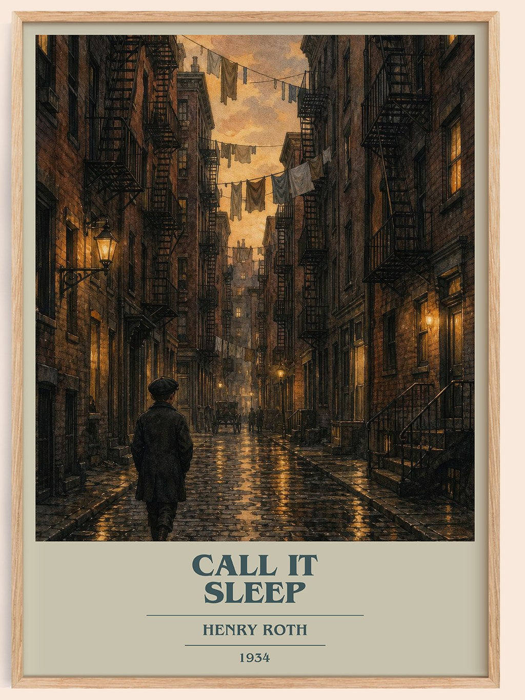 Call It Sleep book cover book poster by Henry Roth – framed literary art print